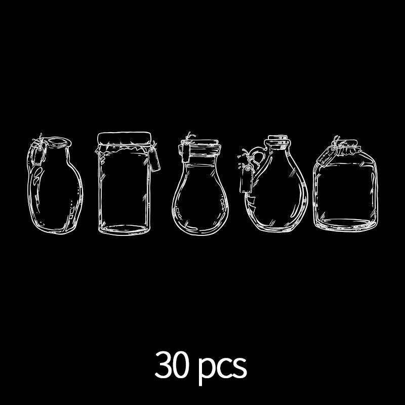 

30 pcs/pack Transparent Glass bottle stickers Decorative Adhesive DIY stickers waterproof Stick Labels Scrapbooking Material