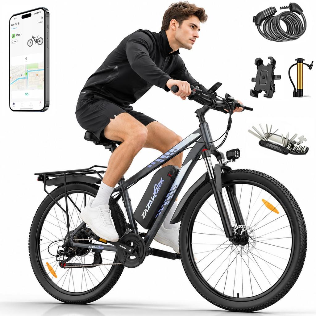 Electric Bike for Adults ZAZAWORK C29 PRO 750W Motor & 48V 20Ah Battery 21-Speed Off-Road E-Bike Hydraulic Brake With APP