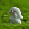 Resin Rabbit White Figurines Toy Model Desktop Car Decoration Accessories Gift