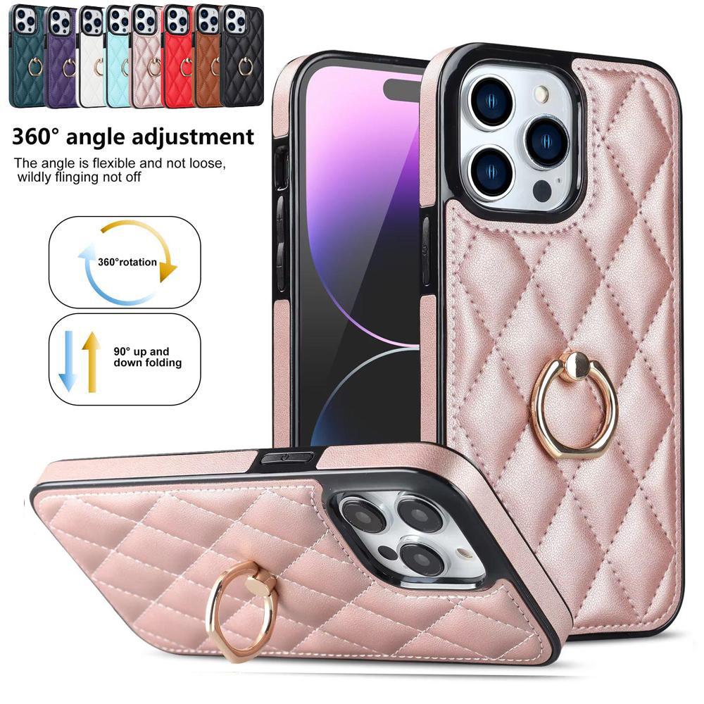 

Кожаный металлический чехол для телефона с кольцом на палец для iPhone 14 13 12 11 Pro Max 14 Plus 13 Mini SE2 Xs Max XR 8 7 Plus/Samsung S23 S22 S21 Ultra Plus S21 FE