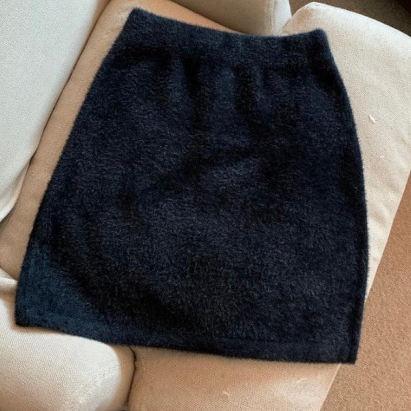 Kvinner mini furry skjørt Slank Høy midje Wrap Hoftebunn