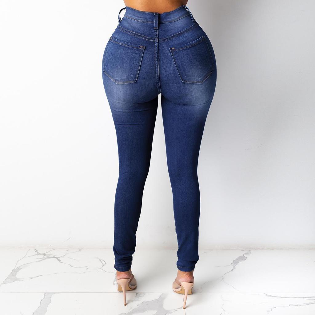 Women's High Waist Slim Pencil Jeans - European and American Style 2026 Collection
