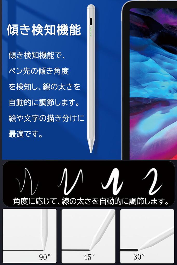 Htrahy Touch Pen for Apple Pencil Compatible Fast Battery Level Tilt Magnetic Touch for and Drawing iPad, (2018-2025 iPads), Type-C Charging,