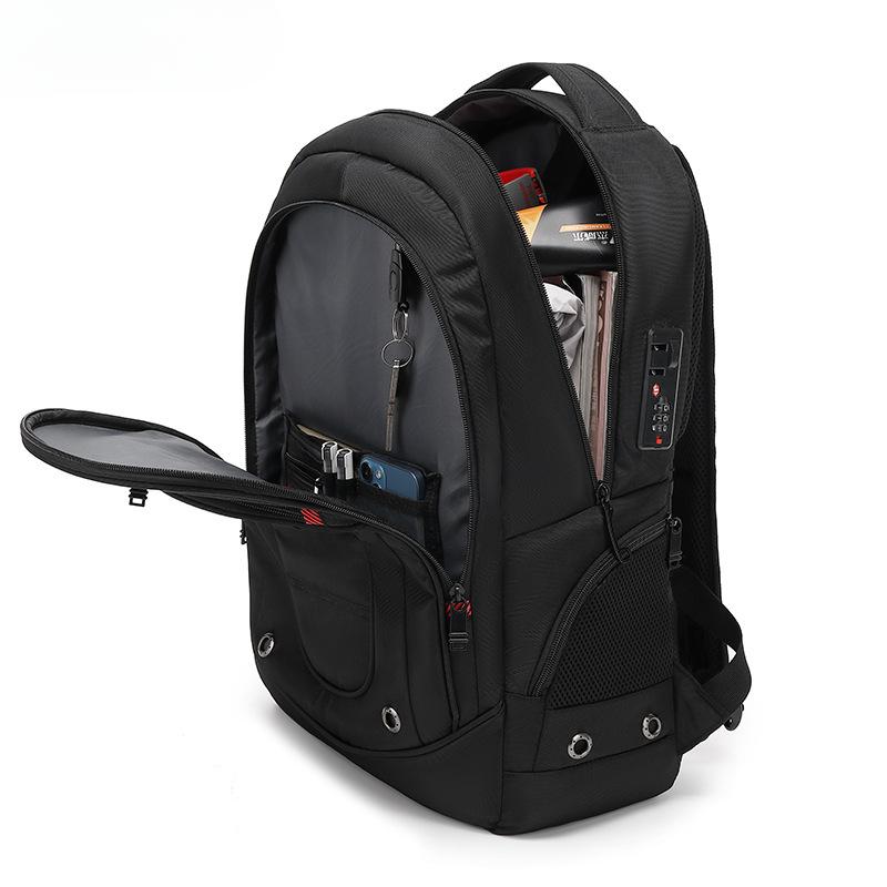 Casual Backpack Business Men's and Women's Casual Nylon Waterproof Travel Student Computer Schoolbag Cushioned Cotton Carrier