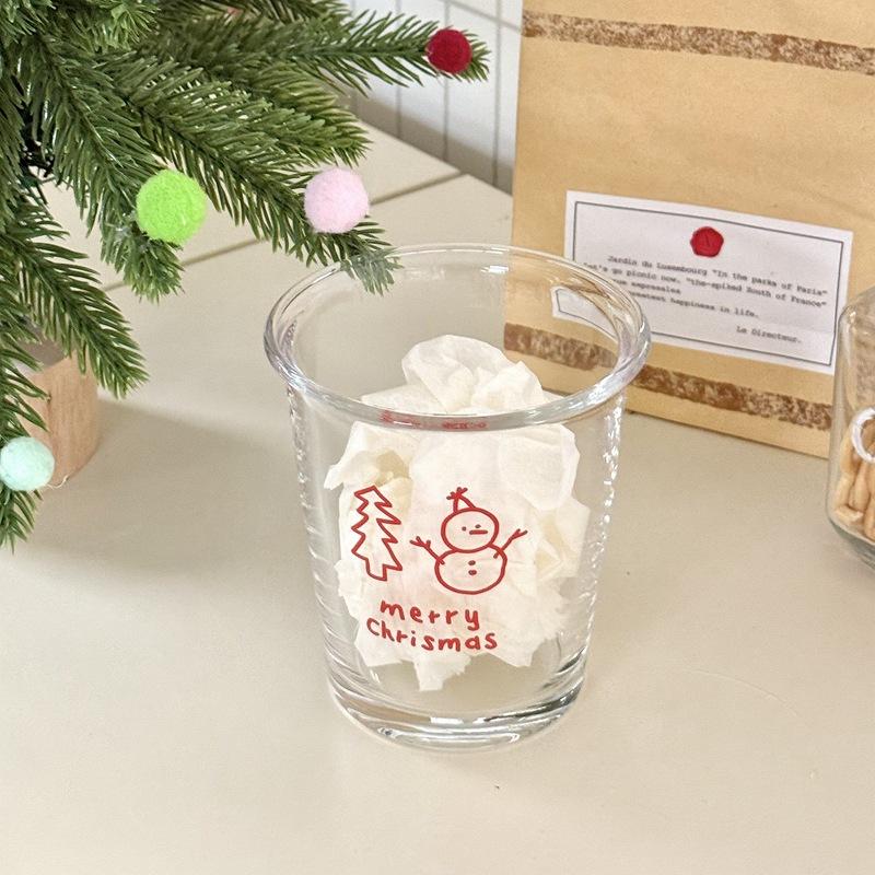 

Cute Snowman Glass Cups for Iced Tea, Juice,Coffee,Latte,Milk,Stackable Glassware Drinkware Gift for Women Sister Friend Xmas 301-400ml