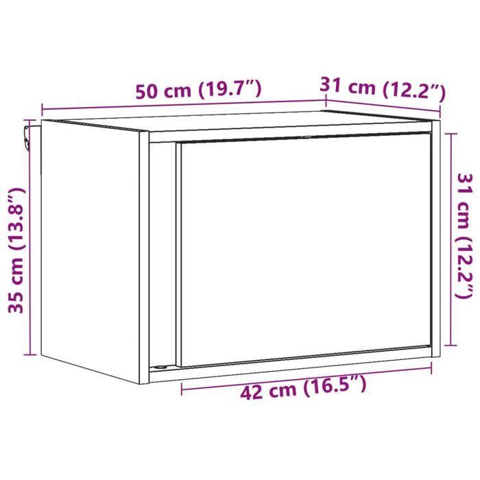 VidaXL Tables de chevet murales avec lumières LED 2 pcs chêne marron, table de chevet flottante, support de téléphone, table 852102
