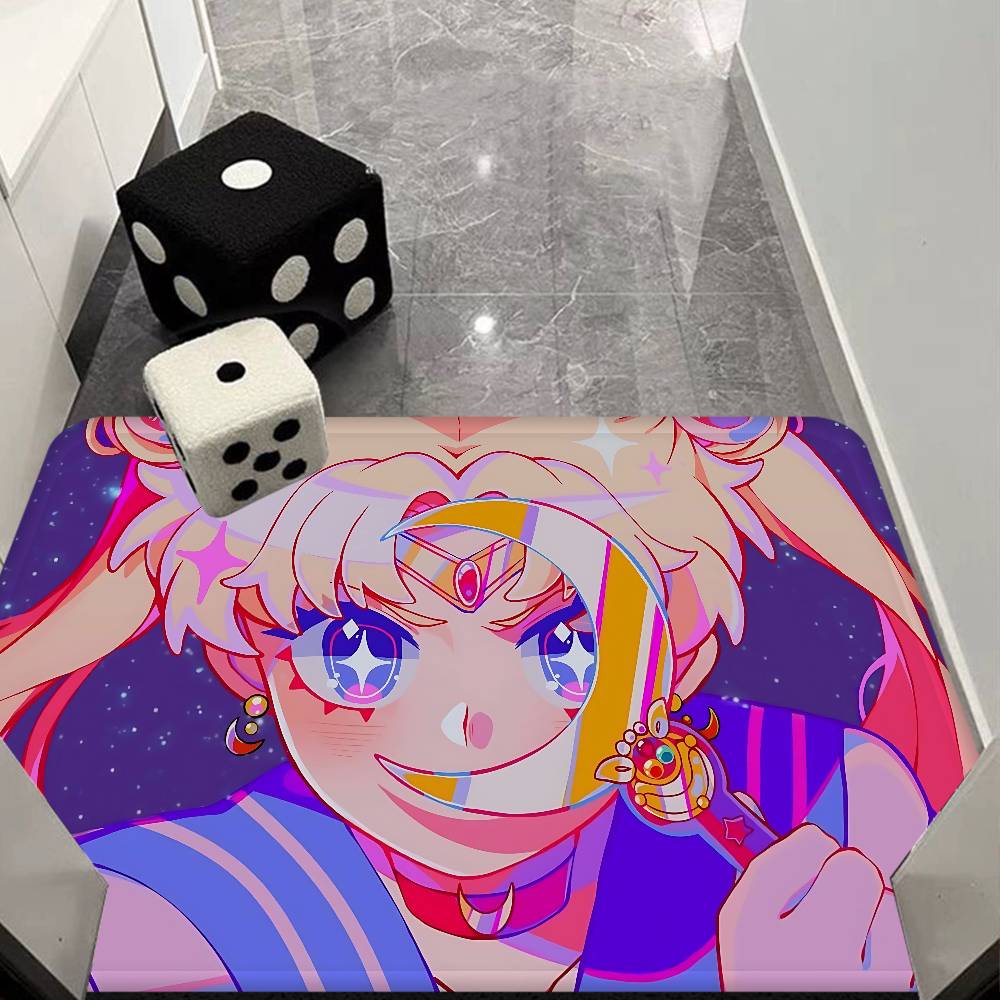 Anime R-Role S-Sailor M-Moon Kitchen Mat Kids Room Bedroom Decoration Balcony Anti-Slip Doormat Living Room Alfombra