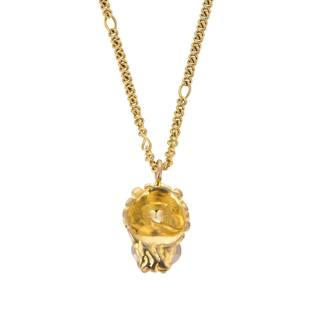 Gucci Crystal Lion Head Pendant Fashion Jewelry Necklace Women necklace Gold 412885-J1D50-8062