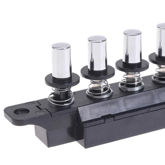 Yousheng Push Button Switch for Range Hood Five-Position Silver Piano Key Design Five Independent Wind Speed Controls Switch Panel Easy Installation