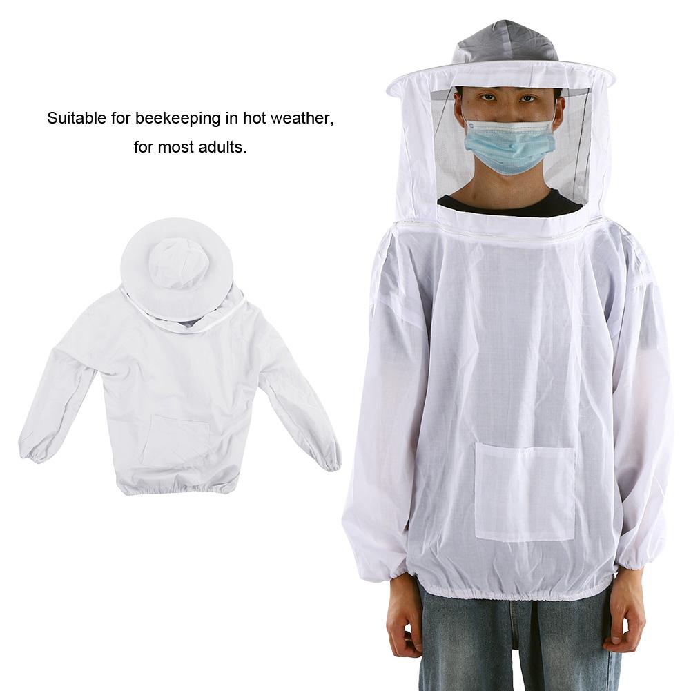 Veste Apicole de Protection à Voile Extérieure Respirante Combinaison d'Apiculteur Accessoire Blanc