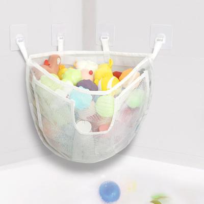 Yousheng Bathroom Toy Storage Bag with Hooks Mesh Design Water Leakage Mildew-Proof Kids Toy Storage Organizer