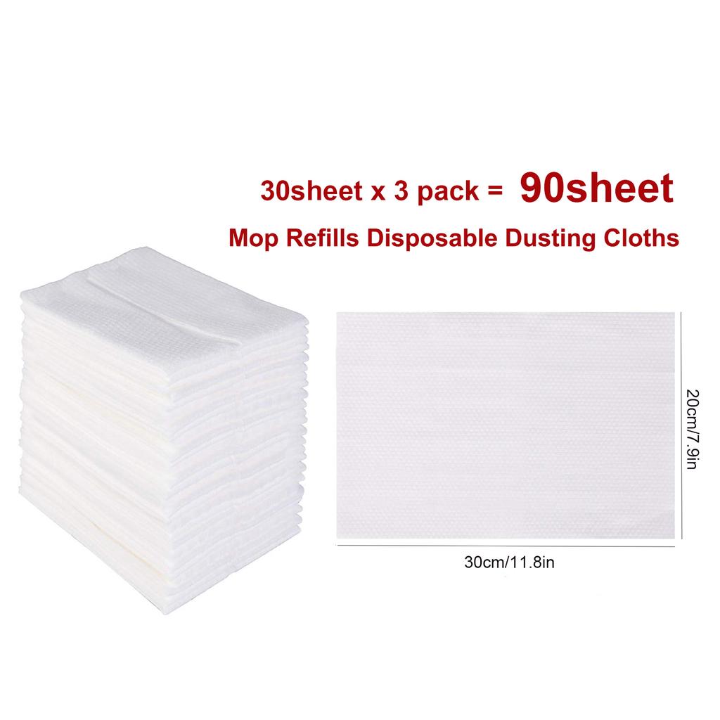 Home Electrostatic Dust Collector Mop Foldable 51.2 In Long Handle with Disposable Vacuum Paper Floor Wipes Thread Flat Mop