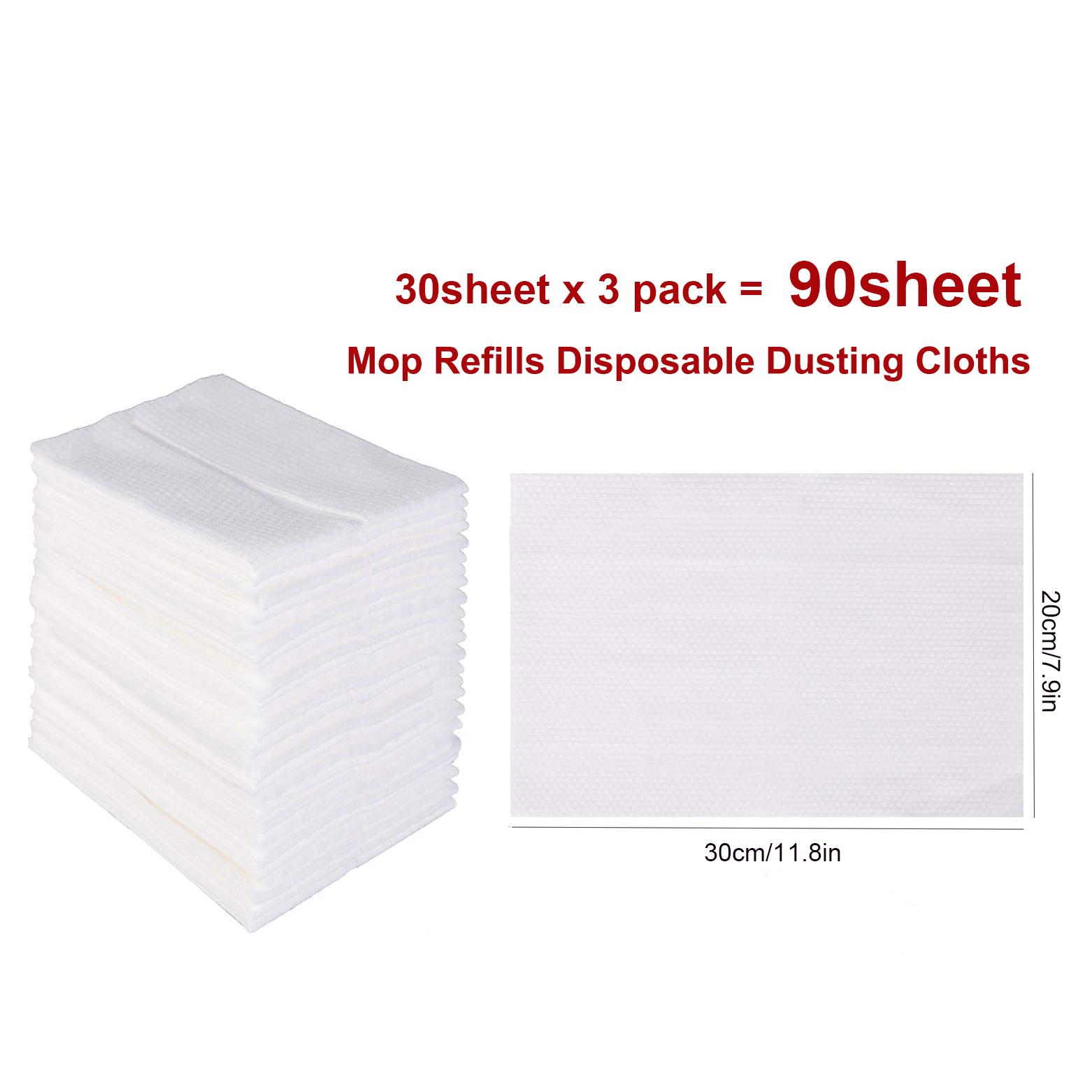 

Home Electrostatic Dust Collector Mop Foldable 51.2 In Long Handle with Disposable Vacuum Paper Floor Wipes Thread Flat Mop