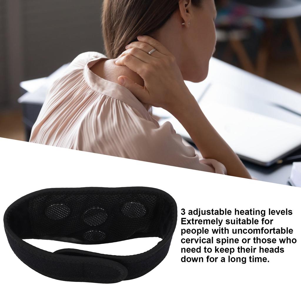 Terahertz Heated Massage Neck Brace for Soreness Relief 3 Levels Adjustable USB Heating Cervical Collar Support