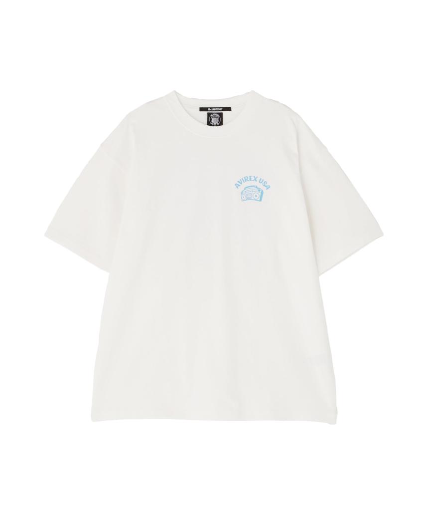 Avirex Schaumstoff Kurzarm T-Shirt Größe "Avirtex USA", Herren T-Shirt, M, 030, Weiß, 783-5134032