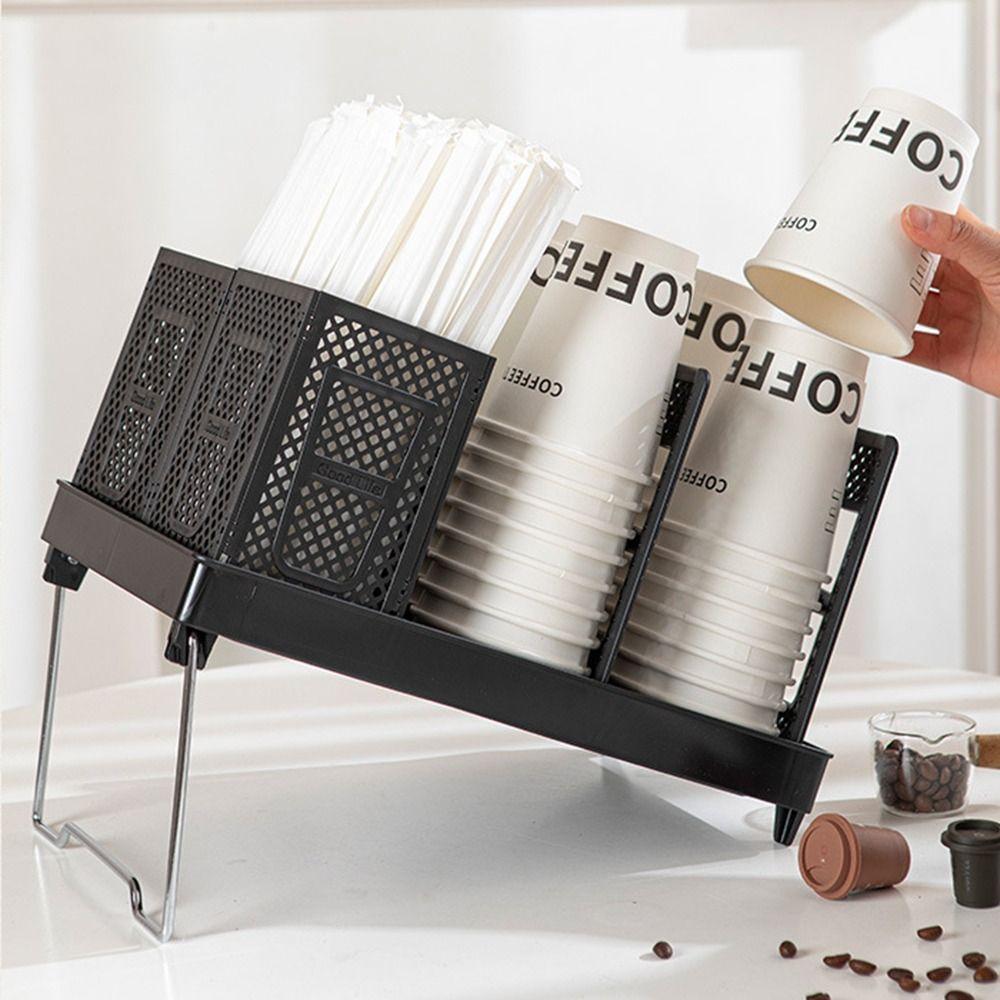 Detachable Design Paper Cup Dispenser Coffee Cup Storage Rack  Countertop Organizer