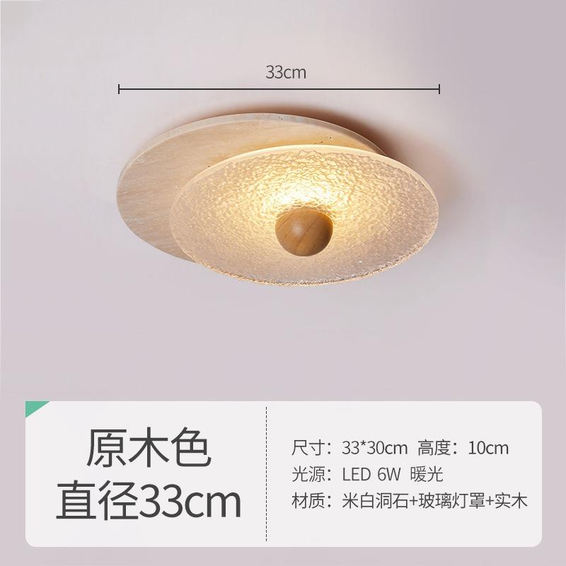 

Yellow Cave Stone LED Ceiling Light Corridor Living Room Nordic Modern Natural Yellow Travertine Ceiling Lamp warm light&33cm