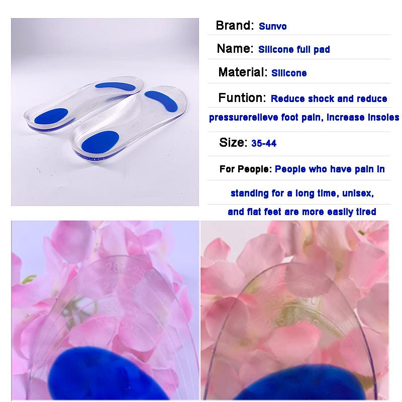 Silicon Orthopedic Insoles for Shoes Women Men Flat Feet Arch Support Shoe Pad Shock Absorption Plantar Fasciitis Relief Insoles