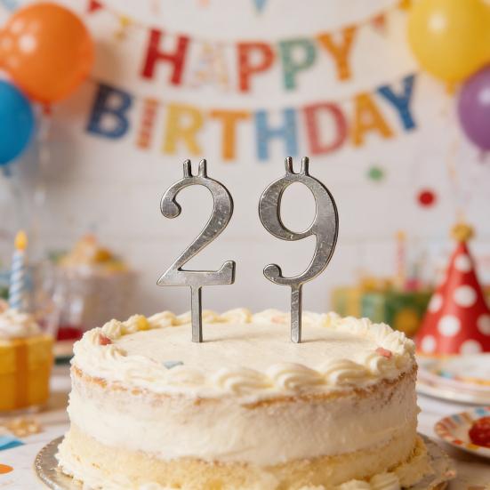 10 Pcs Reusable Birthday Number Candle Holder Set Stainless Steel 09 Numbered Candle Stand for Birthday Party Cake Accessories