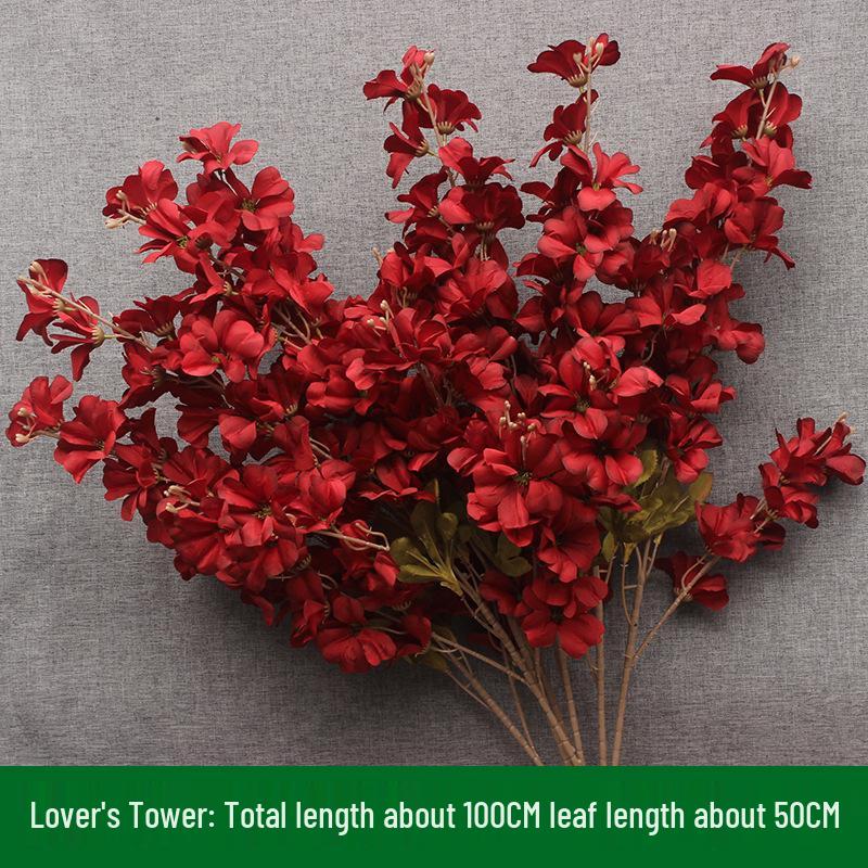 10-Piece Burgundy Floral Décor Set: Red-Toned Artificial Flowers, Mat, Aisle Runner, Wedding Decoration