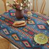 Bohemian Fringed Tablecloth American Retro Jacquard Cotton Linen Heavy Duty Dining Table Cover