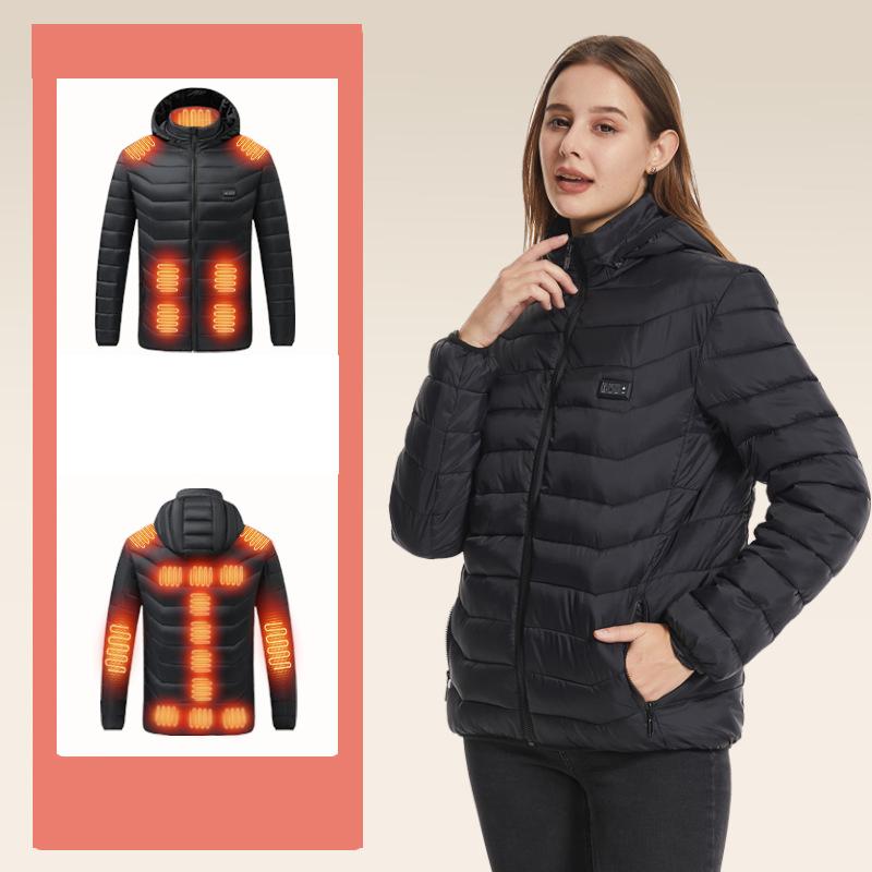 Winter Heating Cotton Jacket Intelligent Warmth Thermostat Hooded Standing Collar Cotton Jacket
