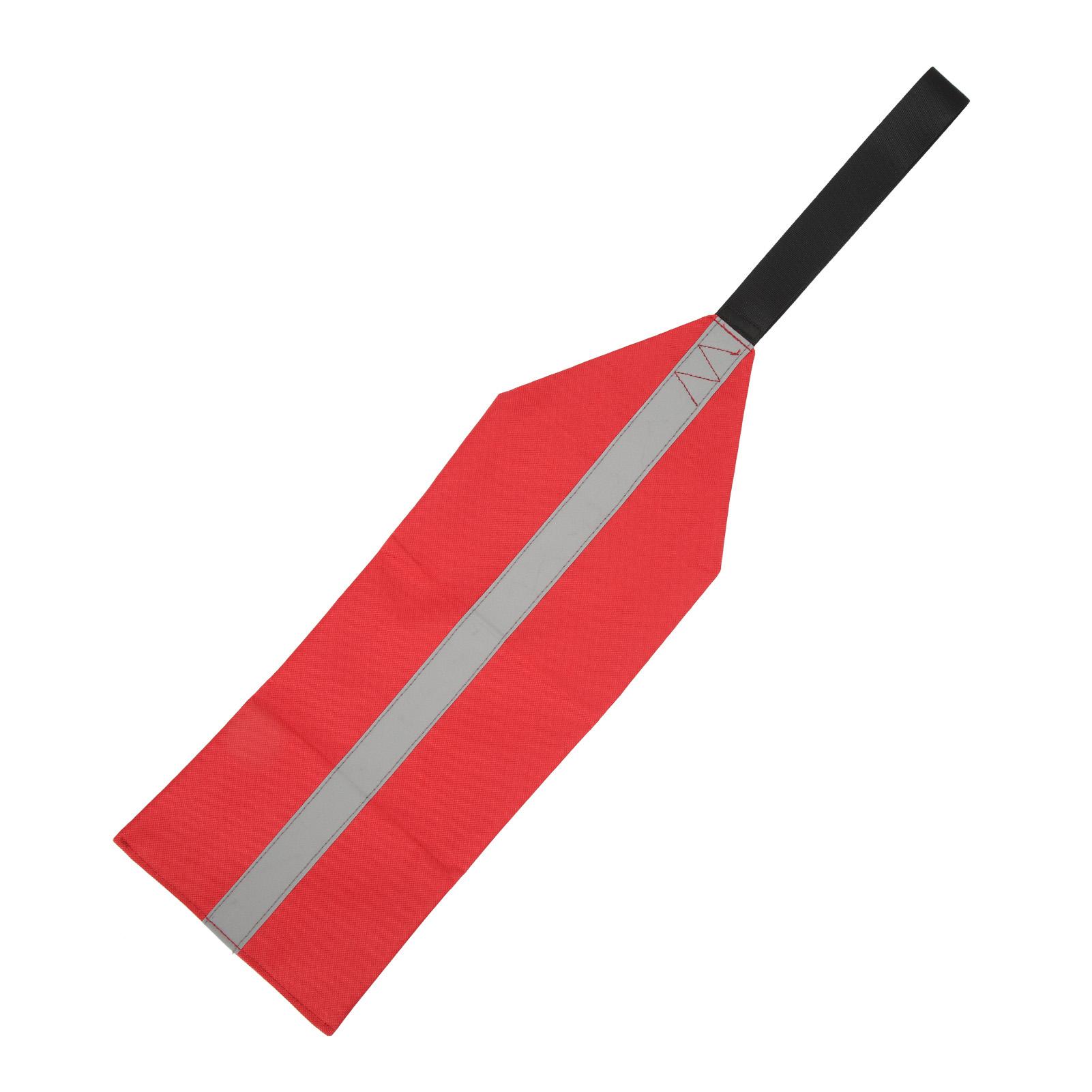 Red Safety Flag with Reflective Strip Oxford Cloth Warning Flag for Kayak Canoe Tow Travel