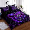 Soft and Comfortable 3pcs Purple Light Skull Pattern Quilt Cover Set - Bedroom, Guest Room and Dormitory Decor Bedding Set