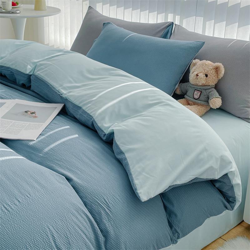Bubble Cotton Bedding Set - Soft & Breathable Bedroom Set - Includes 1 Duvet Cover, 1 Flat Sheet, 2 Pillowcases