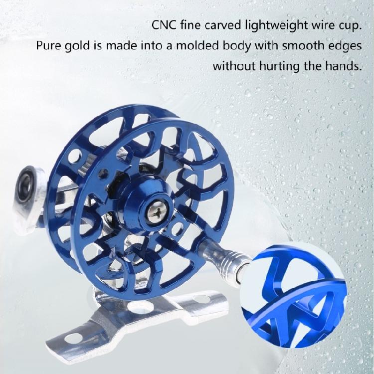 Fly Reel Right Handed Mini Lightweight Fishing Reel 53mm/50g Aluminum Alloy Ice Fishing Wheel Reel Spools Tackle Reel