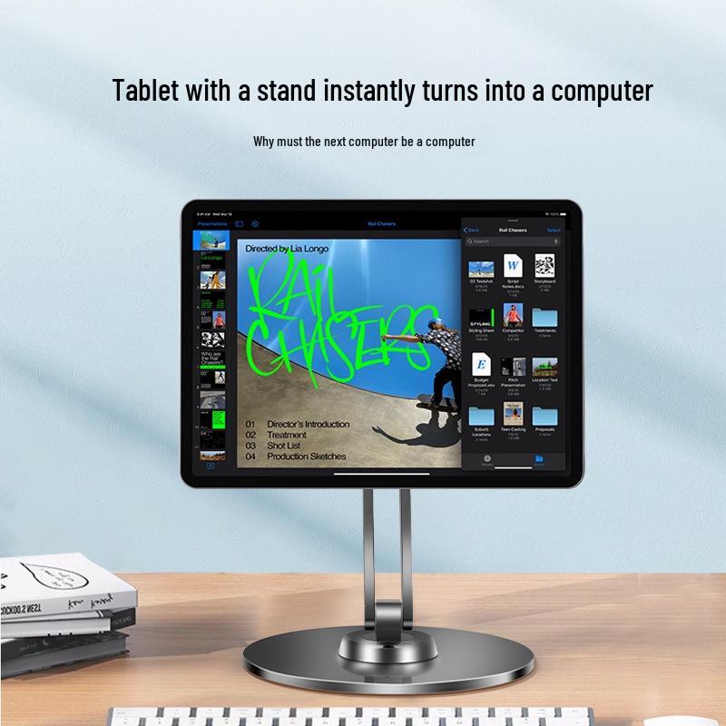 360° Rotating Magnetic Tablet Holder for iPad - Strong, Durable Desktop Stand