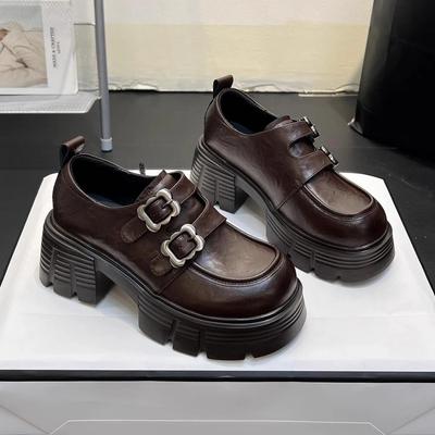 Schuhe für Damen  Neue Qualität Damenpumps Heißer Verkauf Slipper Mode Schnalle Plateau Lederschuhe Trend Vielseitig Zapatos
