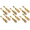 12pcs Gold Plated Speaker Banana Plugs Aluminium Alloy Speaker Connector Open Screw Type Universal for Car
