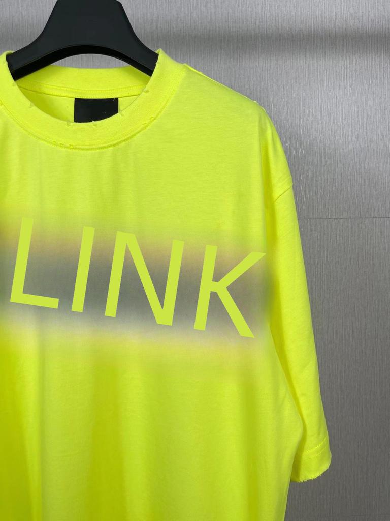 B Brand SS24 Vintage Paříž Logo Páska Prané Volné Tričko