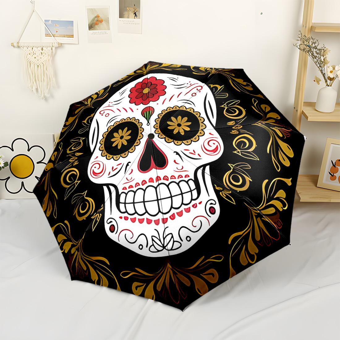 

Day Of The Dead Art 8 Ribs Compact Design Perfect for Outdoor Adventures Outdoor Accessory