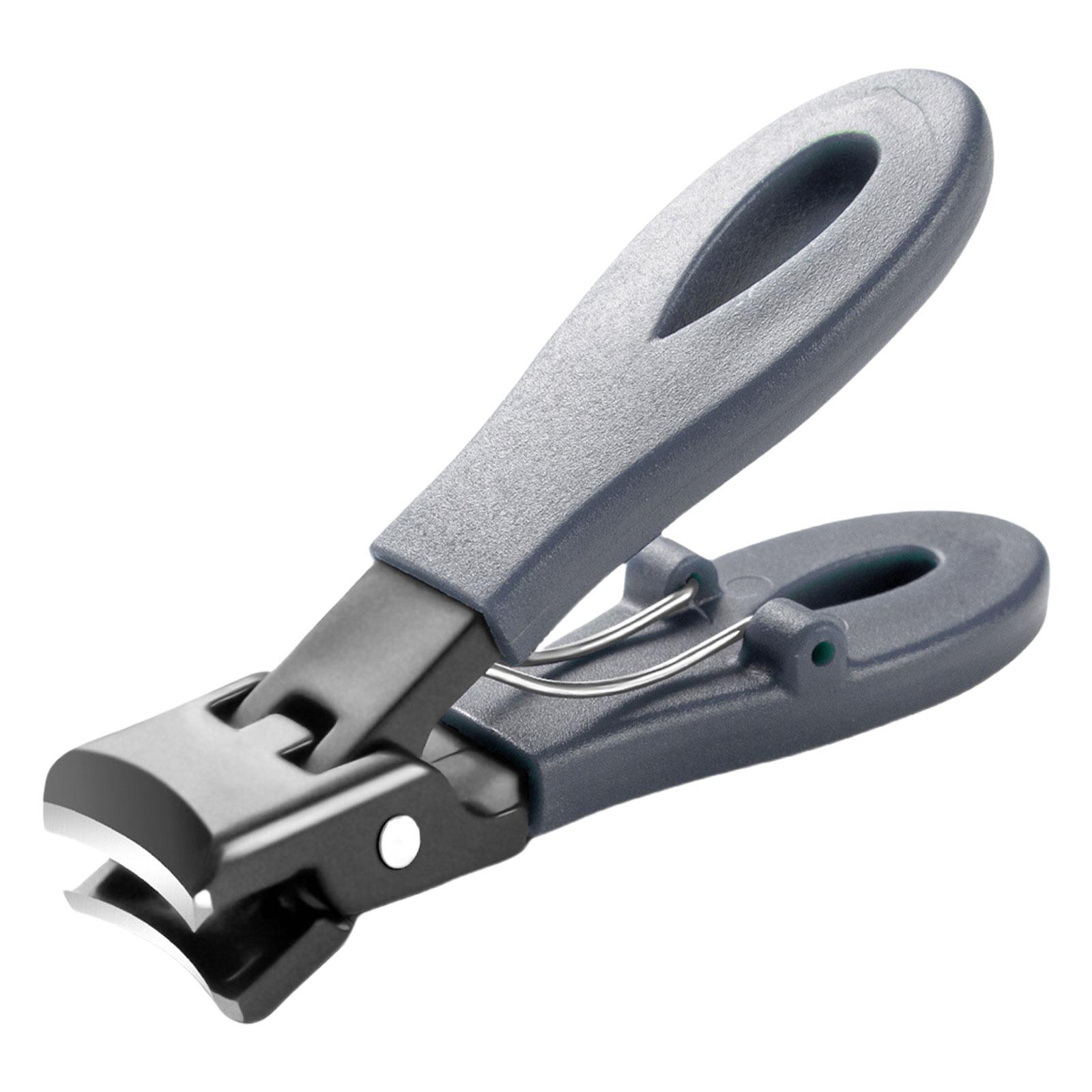 

Кусачки для ногтей с широким раскрытием челюсти, кусачки для ногтей с защитой от разбрызгивания, кусачки для ногтей из нержавеющей стали, триммер для ногтей на руках для пожилых людей серый