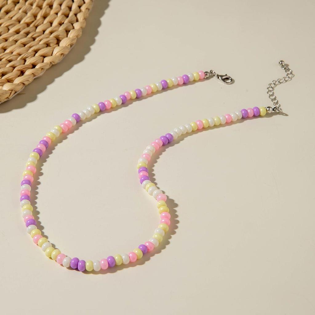 1PCS New Candy Colored Bead Necklace, Sweet and Cute for Women, Suitable for Daily Wear and Gatherings