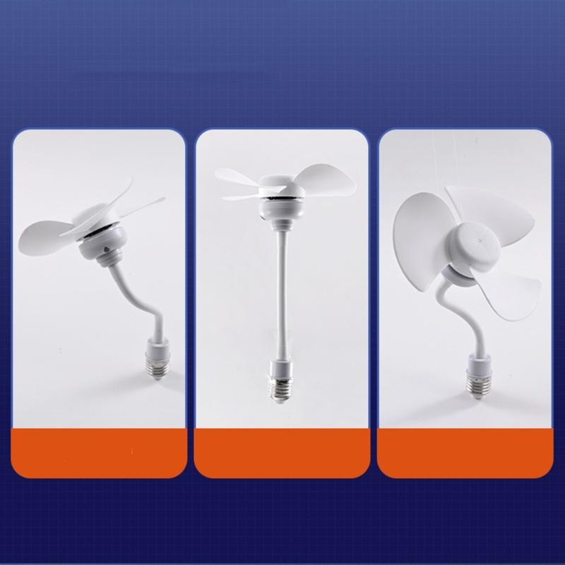 5.5inch Chandelier Fan E27 Thread Ceiling Fan 360 Degree Adjustment Low Noise Electric Fan Cooling Fan for Indoor