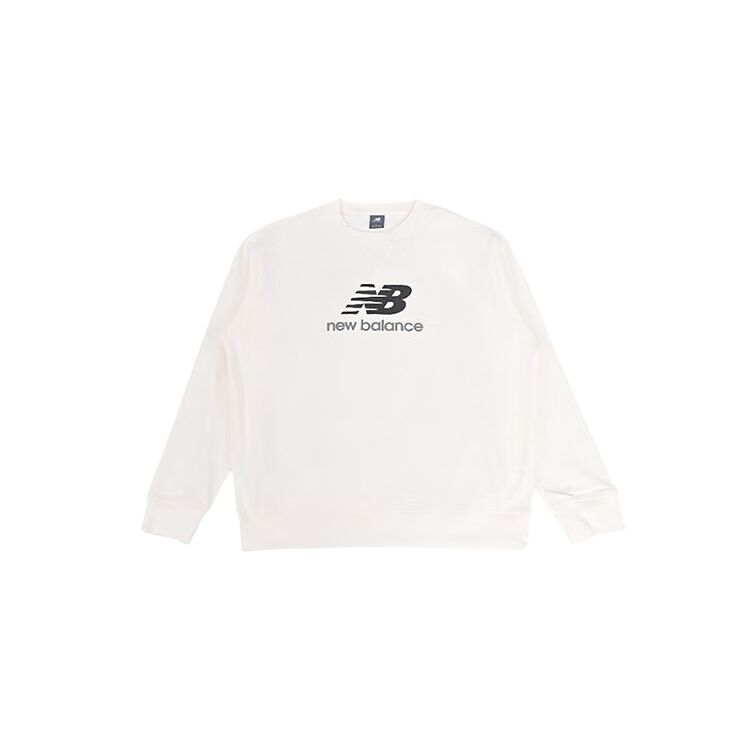 New Balance Sweatshirts Unisex White Crew Neck Moderate MT51531-SST L