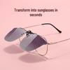 Stylish Polarized Clip-on Sunglasses for Driving and Fishing - Ultra-light Flip-up Design for Myopia