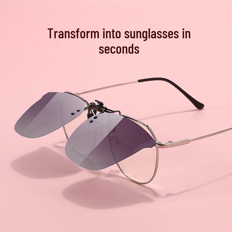 Stylish Polarized Clip-on Sunglasses for Driving and Fishing - Ultra-light Flip-up Design for Myopia