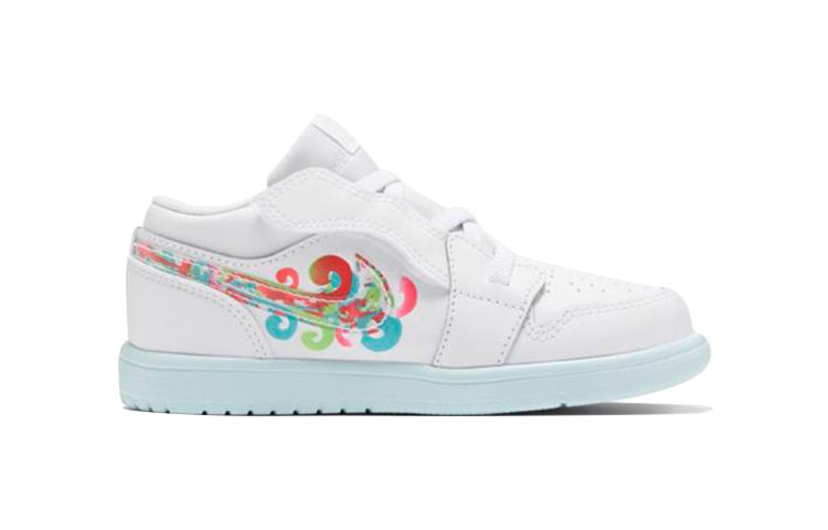 Jordan Air Jordan 1 Slip Resistant Abrasion Resistant Balance Low Top Basketball Toddler Shoes White Infant And Toddler CI3436-184