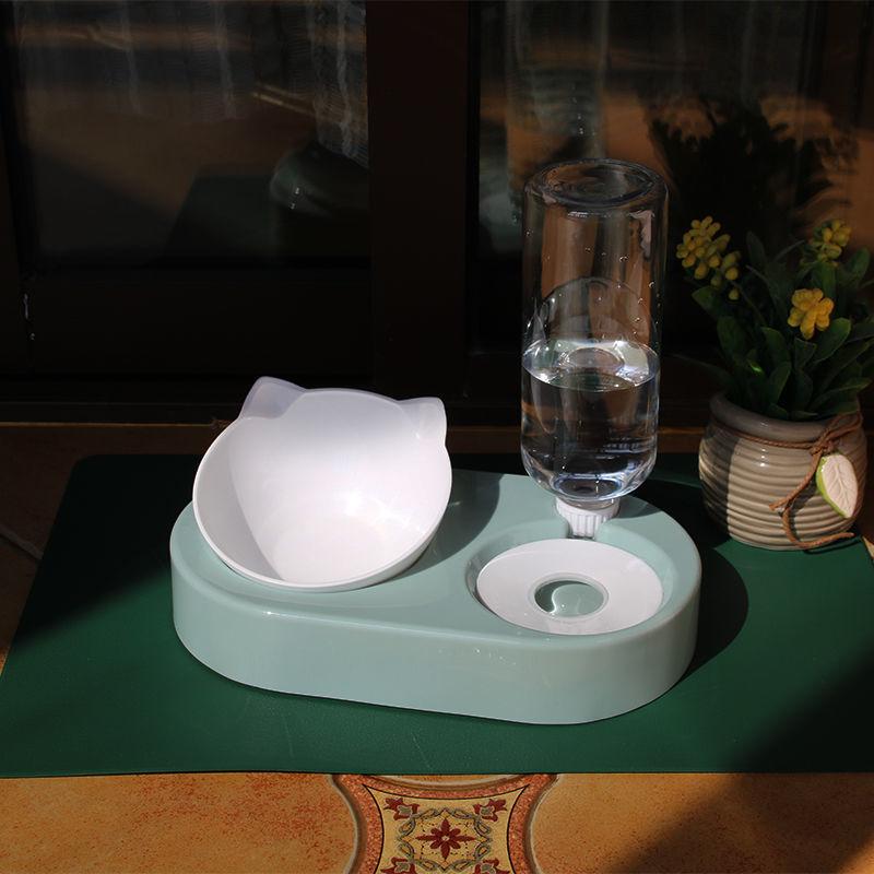 

Cat Bowl Автоматическое продолжение воды Анти опрокидывание Cat Bowl Double Bowl Cat Food Neck Protection Pet Water Bowl Water Feeder