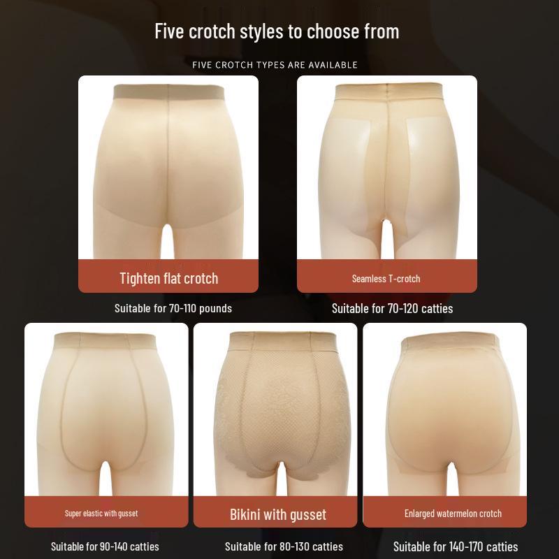 Ciorapi dama ultra-subțiri anti-agățare - Nude/Negru, Mărimi mari, Primăvară/Vară