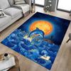 1PC Dolphin Moon Carpet Office Rug Mat Home Decor Area Carpet Festival Gift Office Desk Chair Carpet Longlasting Material