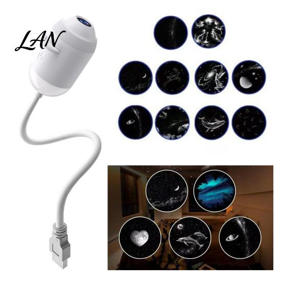 Decorative Lighting for Meditation 2 in 1 Star Projector Night Light, USB Aurora Moon Scene Lamp with Atmosphere Home Remote Control, 360 Degree