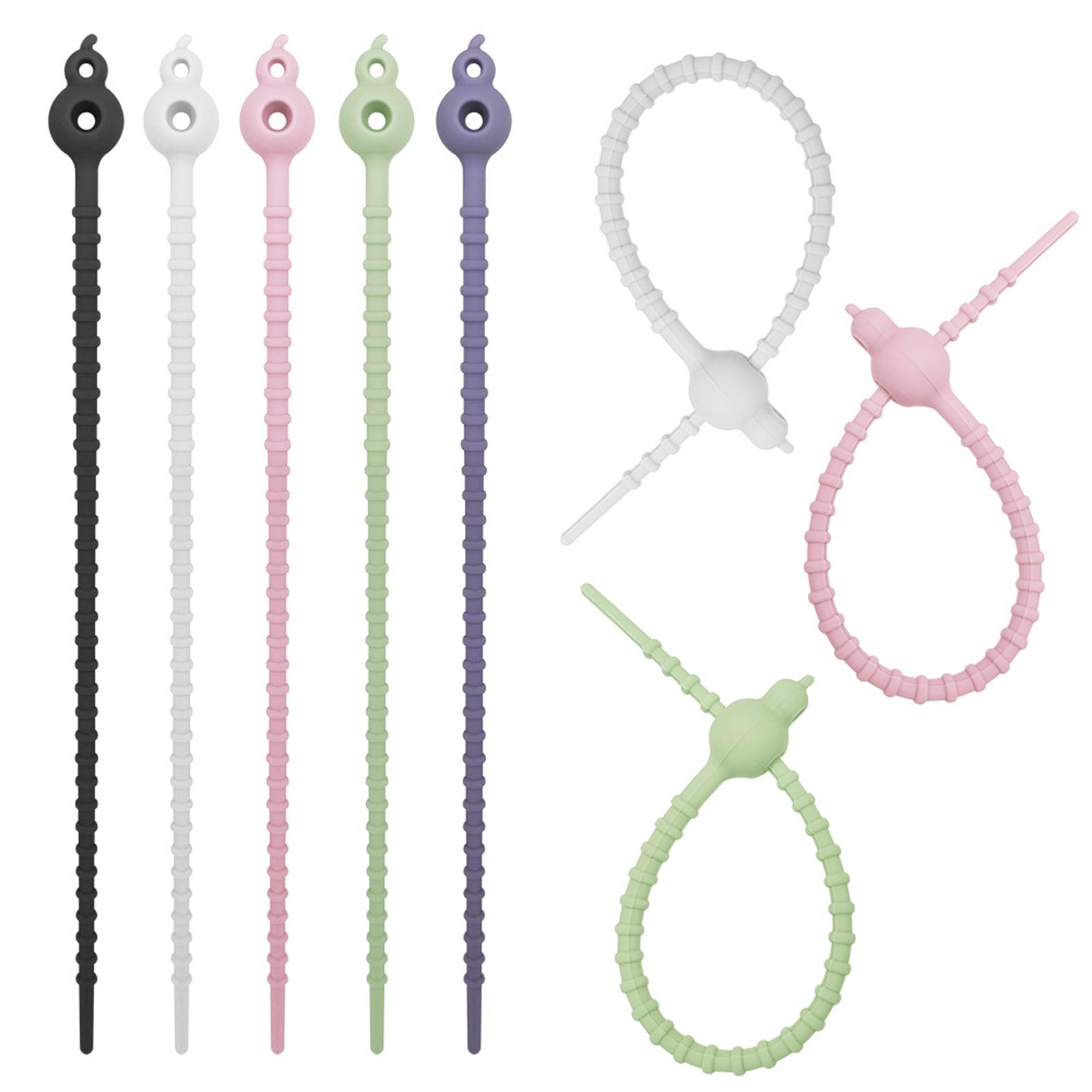 

Упаковка из 5 цветных силиконовых накладок для шнуров, резиновые ремни для управления кабелями для домашнего использования, многоцелевые эластичные органайзеры для проводов