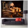 3D Skull Tapestry Horror   Halloween Wall Blanket Cloth Living Room Bedroom College Dorm Decoration  Hanging