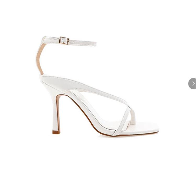 2021 European & American Plus Size Women's Square Toe High Heel Sandals