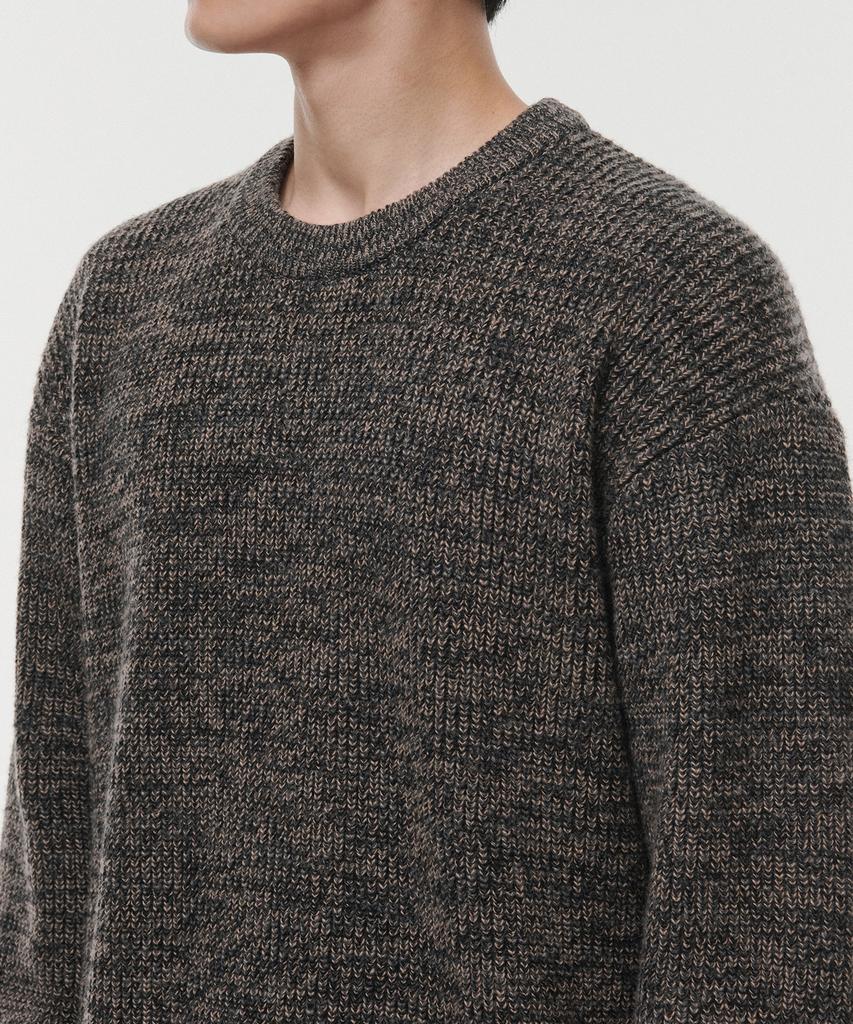 MUSINSA STANDARD Mixed Yarn Crew Neck Knit [Black]